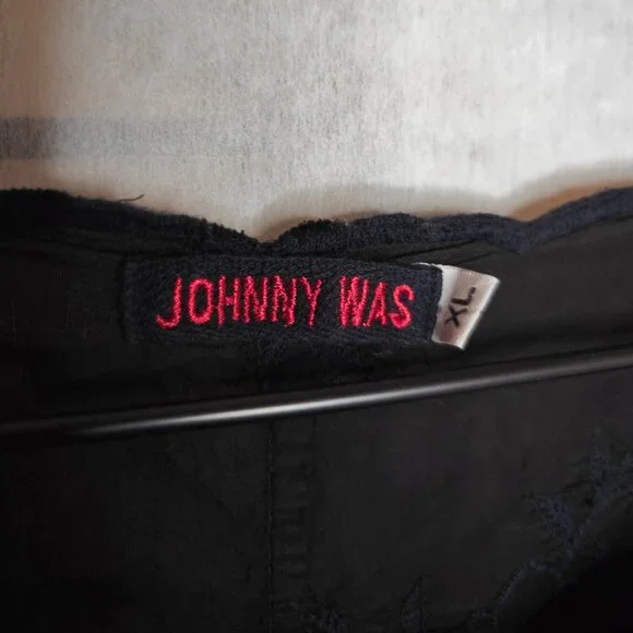 Unique Johnny Was Tunic Floral Long Sleeve Black Embroidered Top XL - Picture 4 of 11